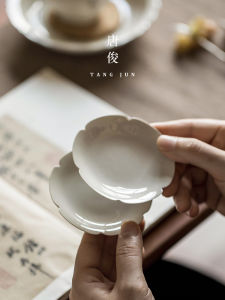 จานรองชามดินเผาญี่ปุ่นแบบจิ๋ว แผ่นรองแก้วดินเผา แผ่นรองชาม จานรองชาม แผ่นรองแก้ว สำหรับงานฝีมือชา