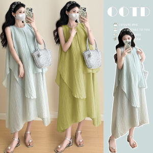 Fashionable Slimming Elegant Maternity Dress Mid-Length
