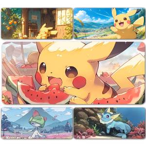 Bandai | Pokemon Mimikyu Gaming Mouse Pad Large Desk Mat 2MM Stitched Edge Non Slip Rubber Base Keyboard Pad Office Laptop Table Decor