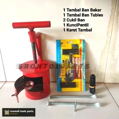 SEPAKET Hemat Alat tambal ban bakar dan tubeles alat tambal ban bakar motor lengkap manual mini