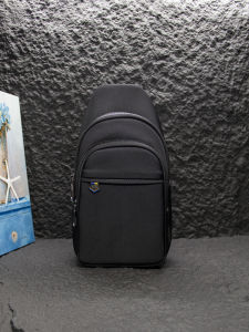 Youth Nylon Crossbody Bag Mens Casual Double Layer Zipper Adjustable Shoulder Waterproof Wear-resistant Street Style Chest Bag