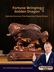 JUSHANYUAN | Wealth Attracting Dragon Fish Statue Decorative Artware