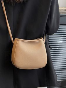 Casual Trendy Small Shoulder Bag for Women 2023 Newins Crossbody Bag Soft Surface Zipper Closure Pure Color Japan and South Korea Style