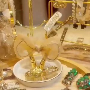 HT 06 - Womens Crystal & Pearl Hair Tie / HAIRBAND / Hairpieces / 水钻珍珠布发圈