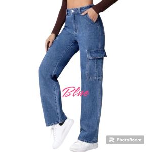 Cargo Palazzo leg wide Acid Wash Terbaik kain &Quality Regular cutting fast delivery Size(26-36) Ready Stock