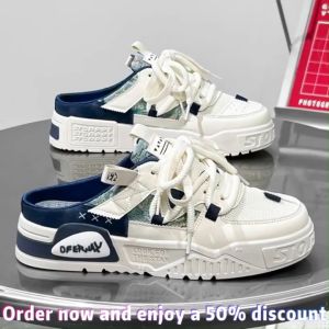 Half Shoes For Men: Korean Fashion Canvas Slippers & Casual Slip-On Loafers