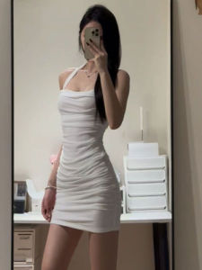 CHANGTONG | Seductive Neck-Hugging Tight Hips Fitting Dating Dress Small Size One-Piece