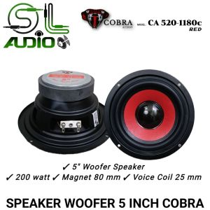 Terlaris Speaker Woofer 5 Inch Cobra Audio 200 Watt 4-8 Ohm 200 Watt Magnet Besar