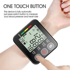 Wrist Blood Pressure Digital Monitor LED Touch Screen Automatic Pressurization Blood Pressure BP  Automatic Wrist Blood Pressure Monitor English Broadcast Measurement Digital BP Monitor PulseHeart Mini Sphygmomanometer