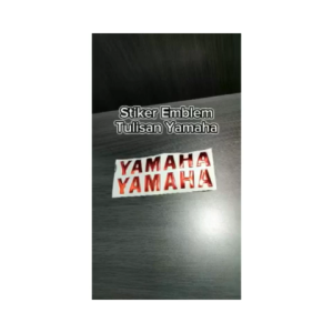 Emblem Logo Tulisan Yamaha Merah / Emble Stiker Timbul Bacaan Yamaha Merah Sepasang ( Dua Biji )