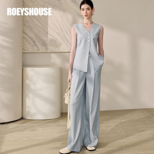 Roey s house | Elegant Professional Summer Suit V-Neck Vest and Pants Set