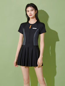 2024 New Womens One-Piece Conservative Sports Swimsuit for Swimming And Hot Spring Soaking Beginner Friendly Swimwear