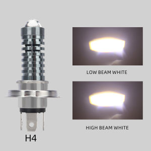 KEVANLY | 1pc H4 P15D BA20D Motorcycle Headlight Bulbs Dual Color Hi/Lo Beam 12v LED Headlamp Fog Light Spotlight Play and Plug Universal