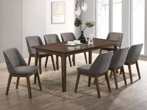 (FREE Installation+Shipping)(2PCS) KBS Orin Dining Chairs with Grey Fabric Cushion / Solid Wood / W540 D580 H790 MM