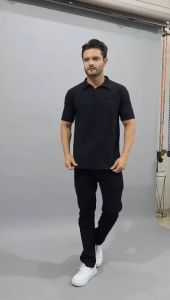 Haf Back to Black Poloshirt Pria | Kaos Polo Pria | Cotton Pique