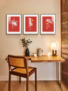 Xin Zhong Yi Rabbit Year Decorative Painting Modern Chinese Style Living Room Wall Art Office Company Hanging Picture Entrance Decor