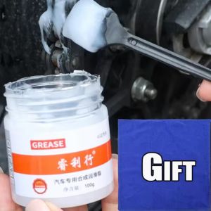 100g Grease Lubricant Mechanical Maintenance Car Bearings Gears Valves Doors Rust Rattle with Brush Towel Car Care Accessories