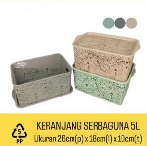 Keranjang Basket HAPPY Serbaguna Aesthetic Storage Box 5 Liter High Quality