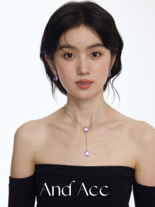 Exquisite Y-Shaped Necklace with Flashing Purple Gemstones for Women Elegant Oval Waterdrop Sweater Chain Original Design