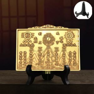 Pure Brass Rectangular Tai Chi Eight Trigrams Indoor Living Room Decorations Hanging Ornaments Home Decorations Chinese Style