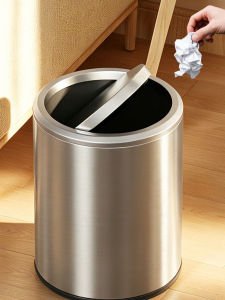 JINDONG | Stainless Steel Round Swing Lid Trash Can