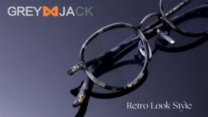 Grey Jack Kacamata Antiradiasi Blueray Bulat Model Retro Vintage Ringan Bahan TR+Metal Pria Wanita Bisa Minus 1016