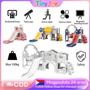 Slide for Kids Playground 3-in-1 with Basketball Hoop & Telescope Durable Indoor/Outdoor Swing Set60KG Capacity