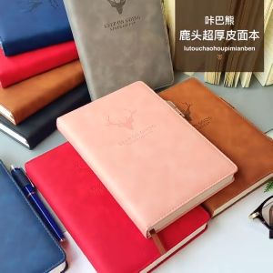 A5 Leather Notebook With Pen Holder 360 Pages Hardbound Notebook School Office Supplies14.5x21CM