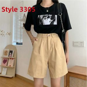 Womens High Waist Wide Leg Pants Summer Korean Style A-Line Loose Casual Ring Finger Ring Accessories Fashionable Slimming