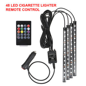 Ambient Lamp Atmosphere Lamp 24/36/48/72 LED LED Car Foot Light Auto Decoration Remote/Voice Control