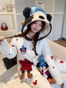 GONGDIE | Mickey Mouse Thermal Padded Cartoon Sleepwear Set