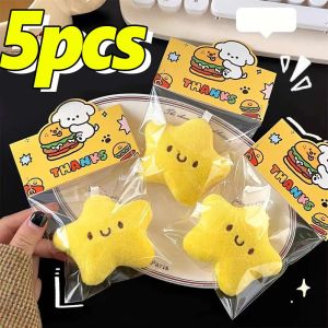5Pcs Squeaking Little Star Doll Plush Pendant Cute Yellow Plush Pendant Keychain Lovely Funny Doll Bag Accessories