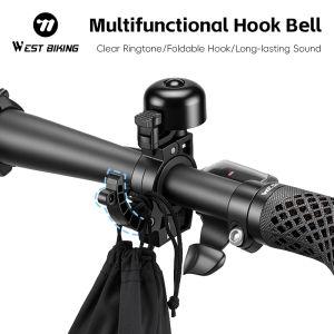 West Biking | WEST BIKING Multifuctional Hook Bell Clear Ringtone Long-Lasting Sound Bike Warning Horn With Foldable Hook MTB Road Bike Bell