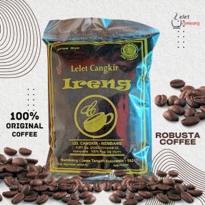 KOPI LELET CANGKIR IRENG 250 gr / Kopi lelet cangkir varian Ireng Hitam Robusta Coffee