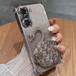 Honor60 pro Silicone Phone Case with Lens Film Full Cover Airbag Anti-Fall Transparent Soft Cute Female Stand New Curved Screen