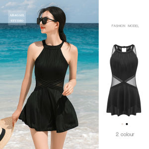Herberly 2024 New Womens One-Piece Swimsuit Thermal Spring Dress Style Slimming Belly Covering High-End Feeling Swimming Suit