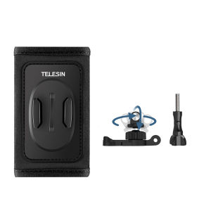 TELESIN Backpack Shoulder Strap Mount for GoPro Hero 13 12 11 10 9 8 7 6 5 DJI OSMO Action 5 4 3 2 Insta360 360° Rotate Buckle Double J-Hook Quick Release Shoulder Strap Mount