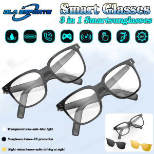 3-in-1 Smart Glasses Bluetooth With Automatic HD AI Voice Noise Music Eyewear Waterproof Calls Eyeglass smart glasses Men Women