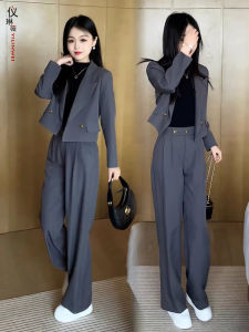 Spring Autumn Fashionable Womens Suit Set Two Pieces Elegant Youthful Professional Clothing Short Size Stylish Ensemble