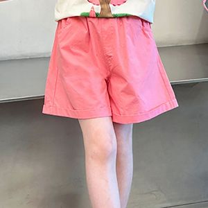 Pure Cotton Childrens Summer Casual Print T-shirt And Shorts Set for Girls Fashionable Mid-to-Older Kids Half Sleeve Outfit