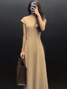 QFN | Elegant French Retro Style High-Waist Long Dress