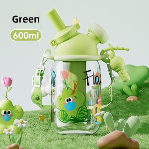 Portable Childrens Water Bottle School Specialty Tritan Straw Cup Cute New 2025 Double Drinking Jug Girls Style