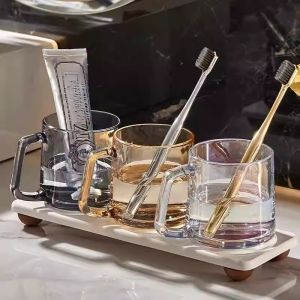 Glass Family Toothbrush Holder Cup