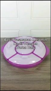 Wadah Saji Basi Prasmanan Bulat Melamin 14inch 35cm Tempat Penyimpanan Makanan Sayur Lauk Cemilan Genki Market