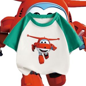 Superhero Clothes Pure Cotton 3D Mosaic Shoulder Insert T-Shirt for Boys And Girls Cartoon Print Sweat Absorbent Short Sleeve