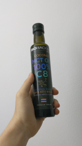 น้ำมัน MCT 100% C8 – ขวด 250 มล. + ซองพกพา 10 มล. × 5 | กรดแคปริลิกบริสุทธิ์