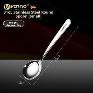 VONNO | High-quality Food-grade 316 Stainless Steel Soup Spoon