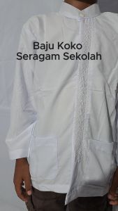 [JK] Baju Koko Muslim SD SMP SMA Seragam Sekolah kantong Dua