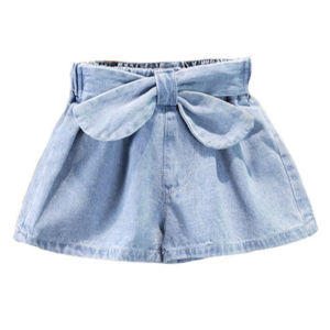 กางเกงขาสั้นผ้ายีนส์เด็กผู้หญิงฤดูร้อนปี 2025 กางเกงขาสั้นผู้หญิงเด็กสไตล์เกาหลี ทรงเข้ารูป เอวยางยืด ความยาวปกติ ไม่ใช่กางเกงขายาว
