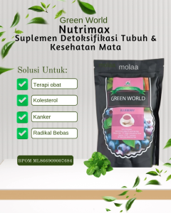 Green World Blueberry Nutrimax – Suplemen Detoksifikasi Tubuh & Kesehatan Mata – Antioksidan Alami 10 Sachet